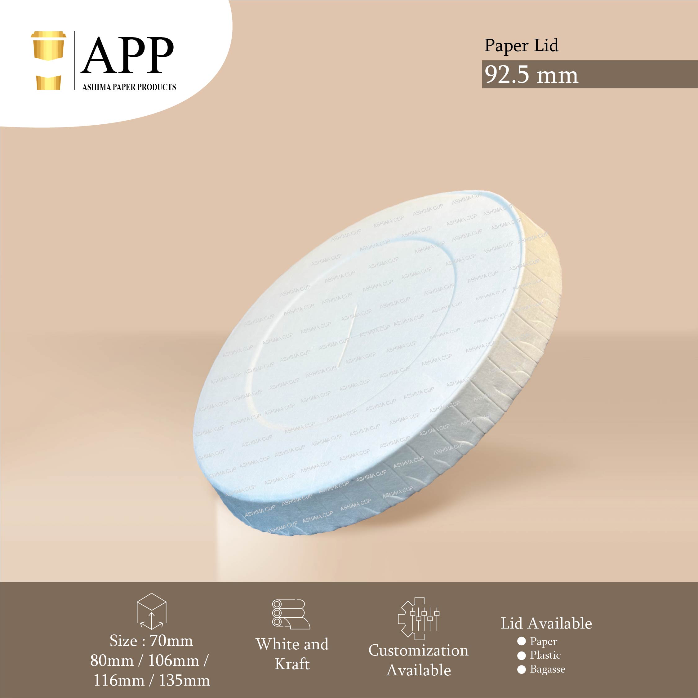 92.5MM Paper Lids